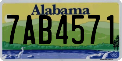 AL license plate 7AB4571