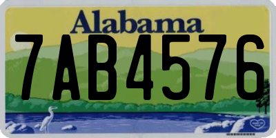 AL license plate 7AB4576
