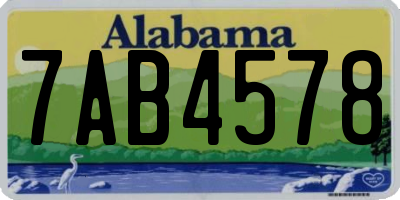 AL license plate 7AB4578