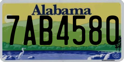 AL license plate 7AB4580