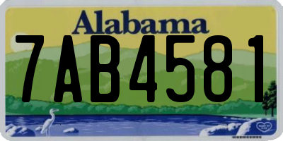 AL license plate 7AB4581