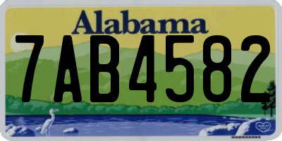AL license plate 7AB4582