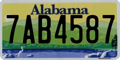 AL license plate 7AB4587