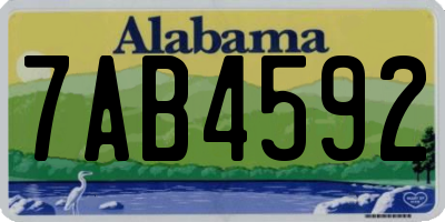 AL license plate 7AB4592