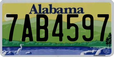 AL license plate 7AB4597