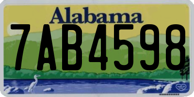 AL license plate 7AB4598