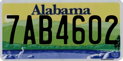 AL license plate 7AB4602