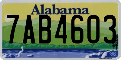 AL license plate 7AB4603