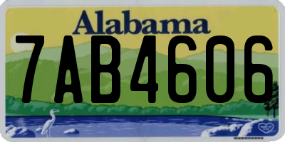 AL license plate 7AB4606