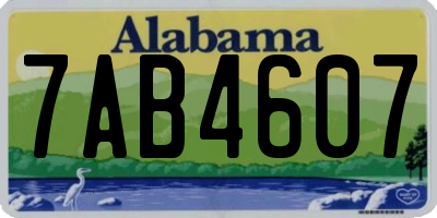 AL license plate 7AB4607