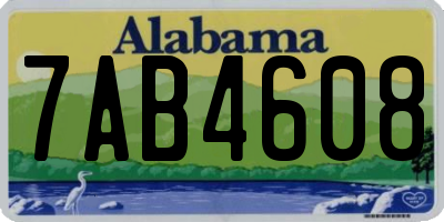 AL license plate 7AB4608