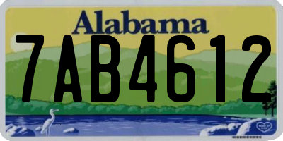 AL license plate 7AB4612