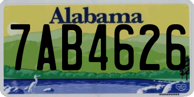 AL license plate 7AB4626