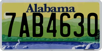 AL license plate 7AB4630