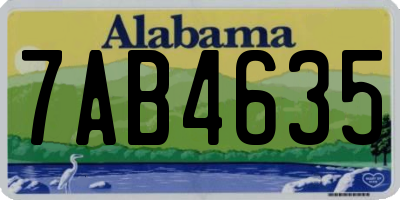 AL license plate 7AB4635