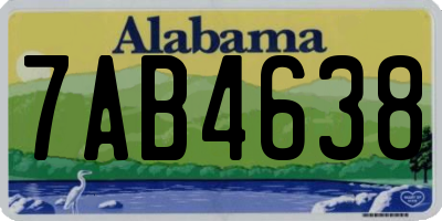 AL license plate 7AB4638