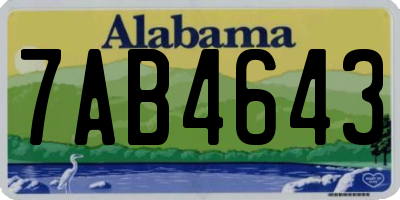 AL license plate 7AB4643