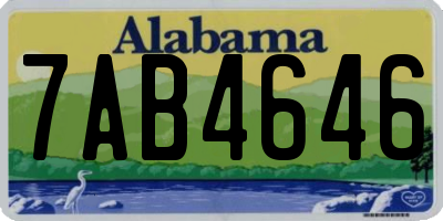 AL license plate 7AB4646
