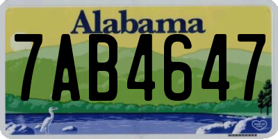 AL license plate 7AB4647
