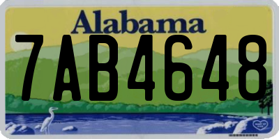 AL license plate 7AB4648