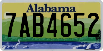AL license plate 7AB4652