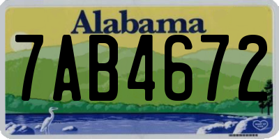 AL license plate 7AB4672
