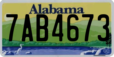 AL license plate 7AB4673