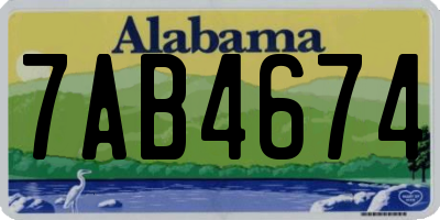 AL license plate 7AB4674
