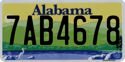 AL license plate 7AB4678