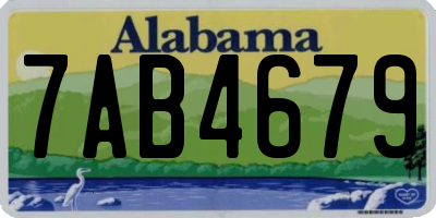 AL license plate 7AB4679