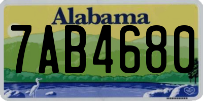 AL license plate 7AB4680