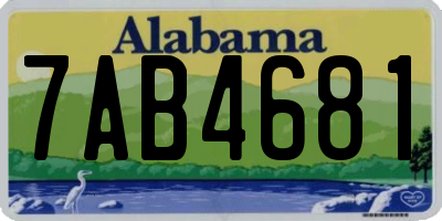 AL license plate 7AB4681