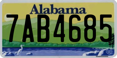 AL license plate 7AB4685