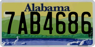 AL license plate 7AB4686