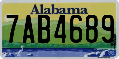 AL license plate 7AB4689