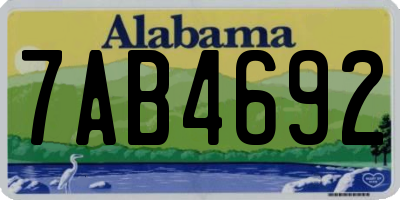 AL license plate 7AB4692