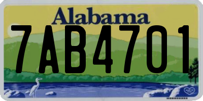 AL license plate 7AB4701