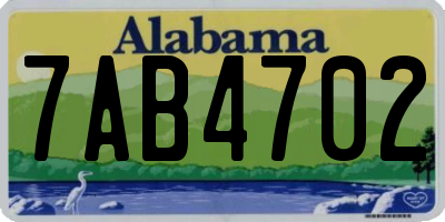 AL license plate 7AB4702