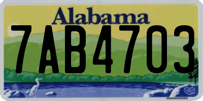 AL license plate 7AB4703