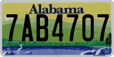 AL license plate 7AB4707