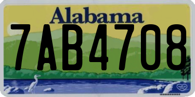 AL license plate 7AB4708