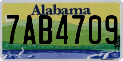 AL license plate 7AB4709