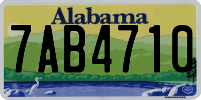 AL license plate 7AB4710