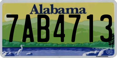 AL license plate 7AB4713
