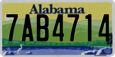 AL license plate 7AB4714