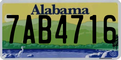 AL license plate 7AB4716