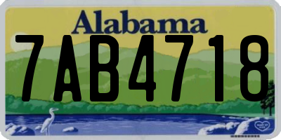 AL license plate 7AB4718