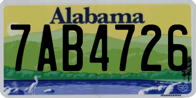 AL license plate 7AB4726