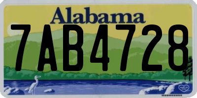 AL license plate 7AB4728