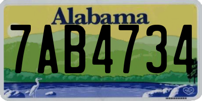 AL license plate 7AB4734